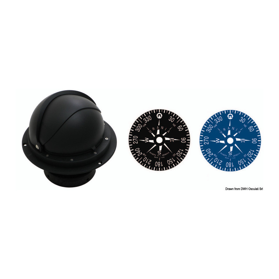 Compas à encastrer + dôme de protection télescopique RIVIERA 4'' Variante ou Accessoires Réduit:RIVIERA avec dôme rose noir/boît