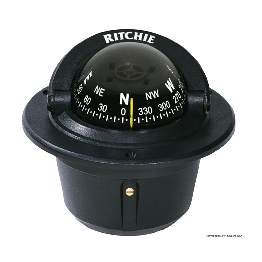 Compas RITCHIE Explorer 2" 3/4 (70 mm) avec compensateurs et éclairage Variante ou Accessoires Réduit:RITCHIE Explorer 2"3/4 noi