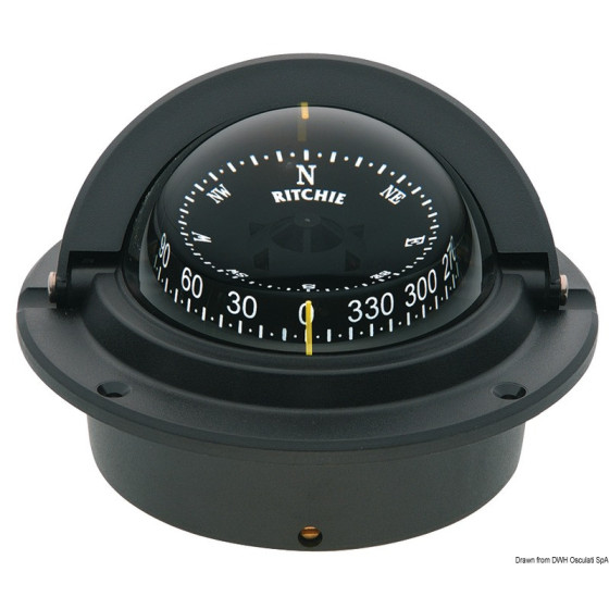 Compas RITCHIE Voyager 3" (76 mm) avec compensateurs et éclairage Variante ou Accessoires Réduit:RITCHIE Voyager 3" noir/noir *2