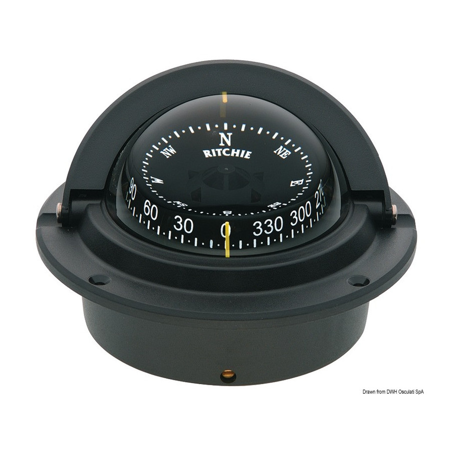Compas RITCHIE Voyager 3" (76 mm) avec compensateurs et éclairage Variante ou Accessoires Réduit:RITCHIE Voyager 3" noir/noir *2