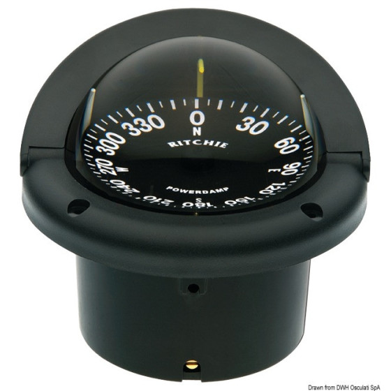 Compas RITCHIE Helmsman 3" 3/4 (94 mm) avec compensateurs et éclairage 
