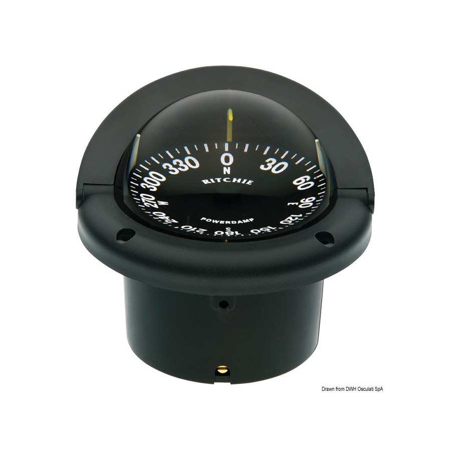 Compas RITCHIE Helmsman 3" 3/4 (94 mm) avec compensateurs et éclairage 