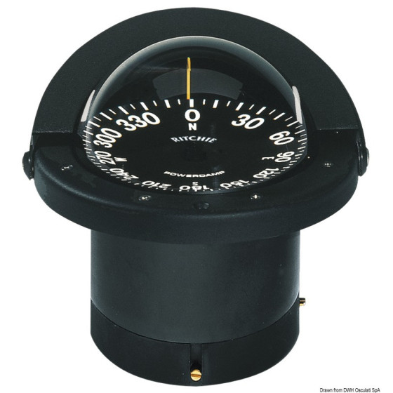Compas RITCHIE Navigator 4" 1/2 (114 mm) avec compensateurs et éclairage Variante ou Accessoires Réduit:RITCHIE Navigator 4"1/4 