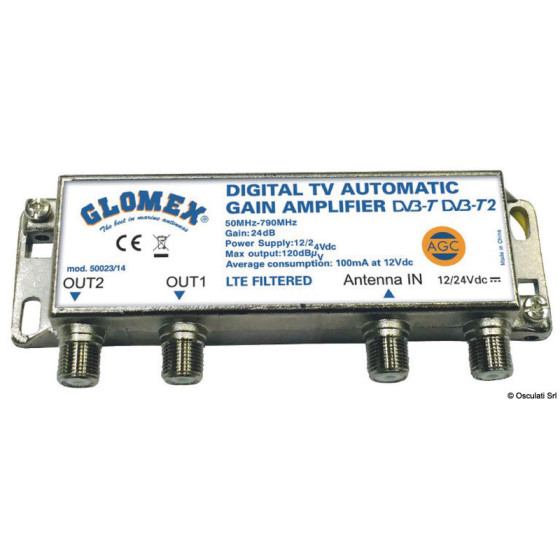 Antenne de télévision omnidirectionnelle DVB-T2 Mizar AGC Variante ou Accessoires Réduit:contrôle automatique AGC GLOMEX *29.142