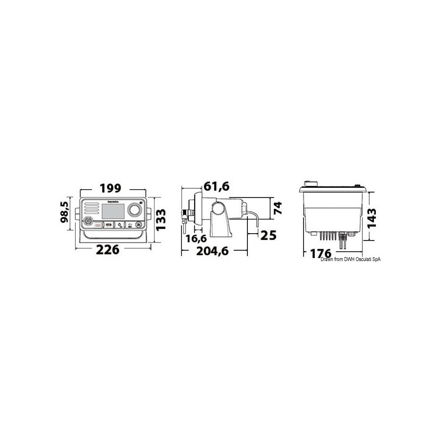 RAYMARINE Ray63/Ray73 VHF radio 