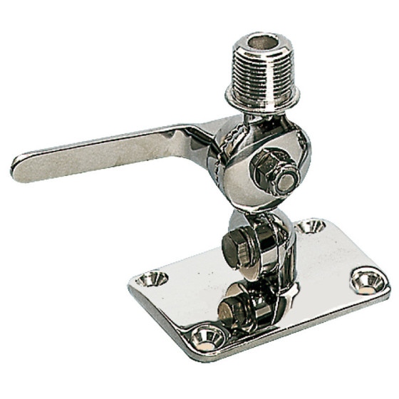 Double swivelling base for radio antennas 