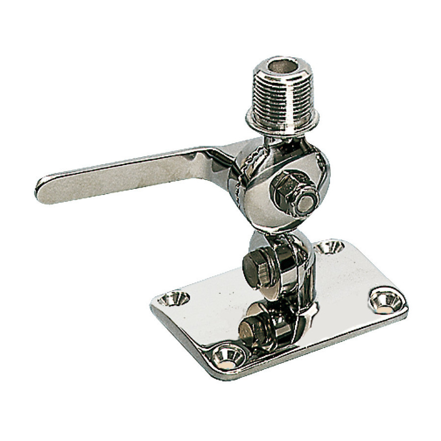 Double swivelling base for radio antennas 