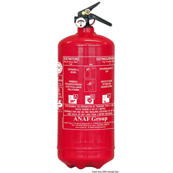 Extincteur homologué MED Variante ou Accessoires Réduit:poudre Solas 3 kg MED *31.451.03*