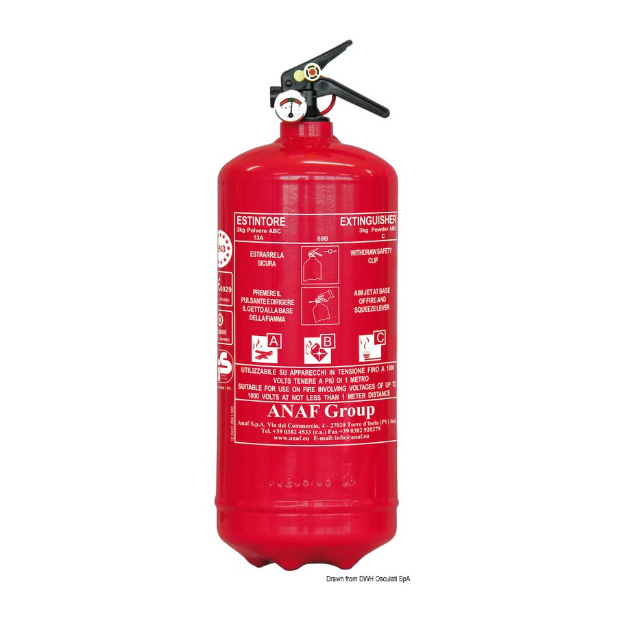 Extincteur homologué MED Variante ou Accessoires Réduit:poudre Solas 3 kg MED *31.451.03*