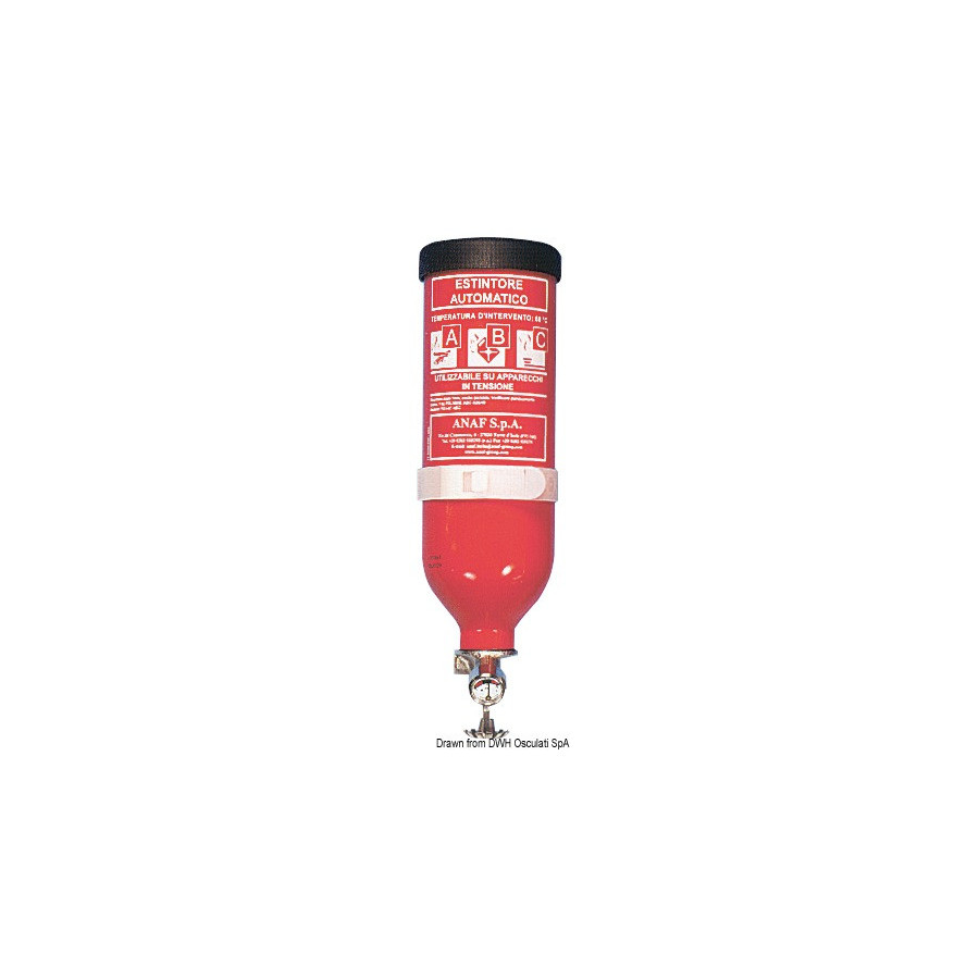 Extincteurs automatiques à pluie de poudre catégories A B C Variante ou Accessoires Réduit:pluie de poudre cylindrique 1 kg *31.