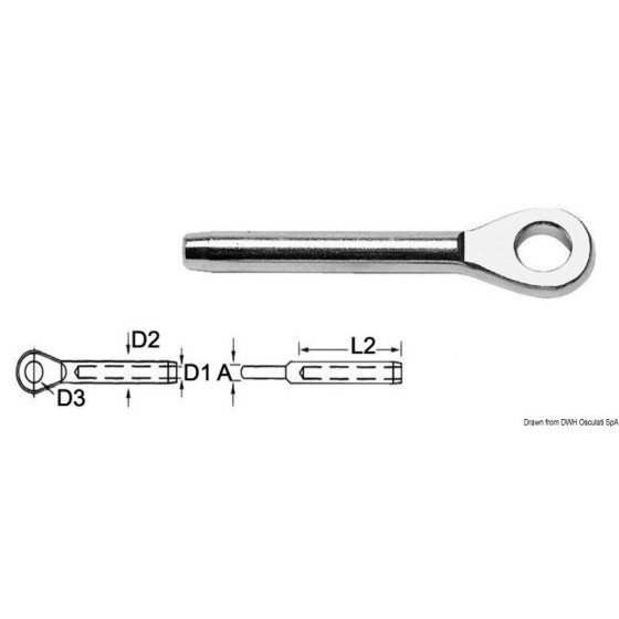 Terminal à sertir en inox AISI316 