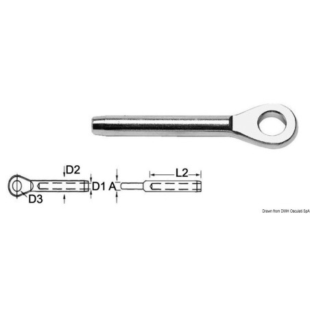 Terminal à sertir en inox AISI316