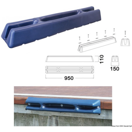 Défense pour pontons/quais en souple EVA moulé par injection remplie à l'intérieur