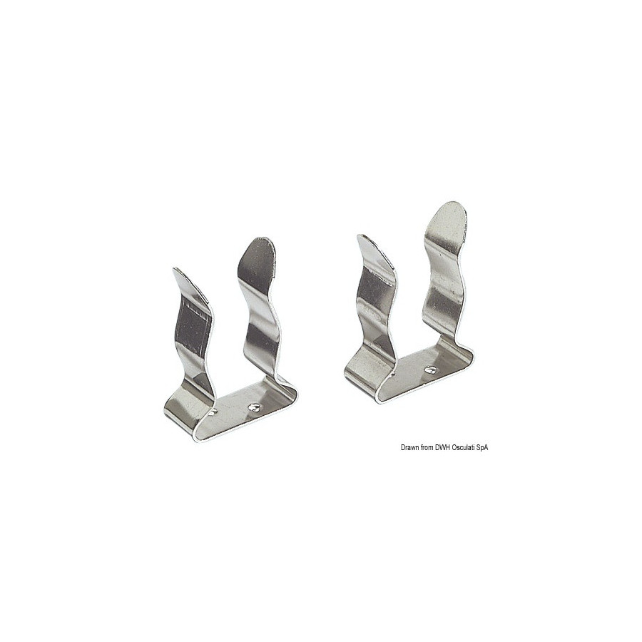 Clips en inox pour blocage des gaffes, cannes à pêche etc.. 