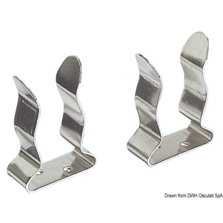 Clips en inox pour blocage des gaffes, cannes à pêche etc..
