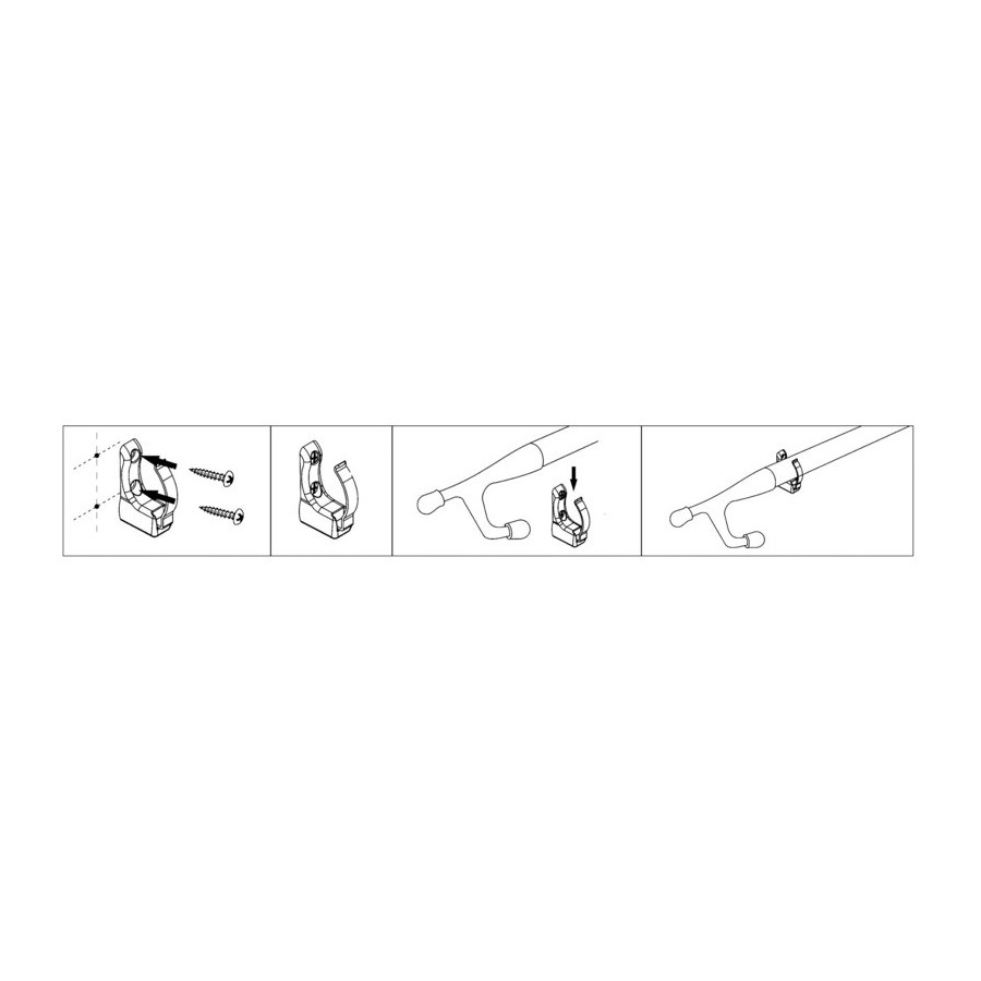 Clips à ressort pour fixation des gaffes 