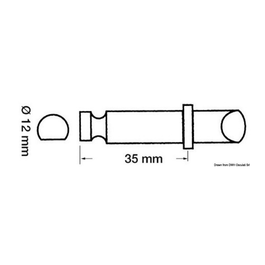 Dames de nage en plastique Variante ou Accessoires Réduit:plast/laiton 12 x 35 mm *34.430.06* Qté : 2