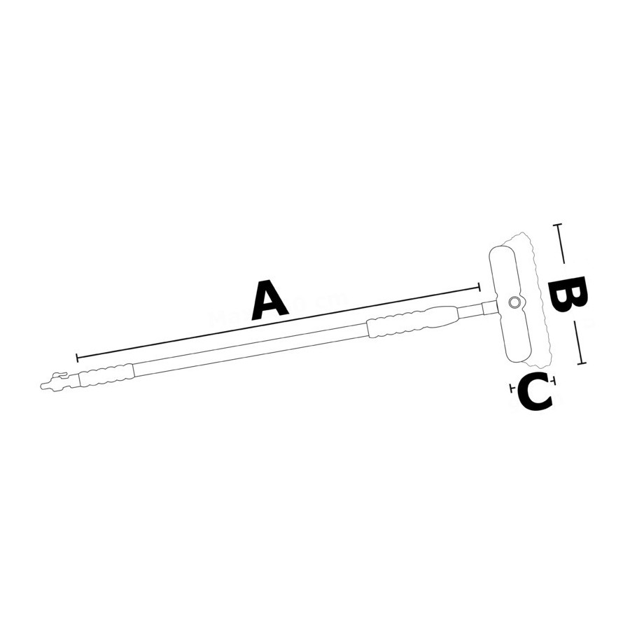 Balais-brosse télescopique MAFRAST en aluminium anodisé avec robinet de fermeture pivotant 