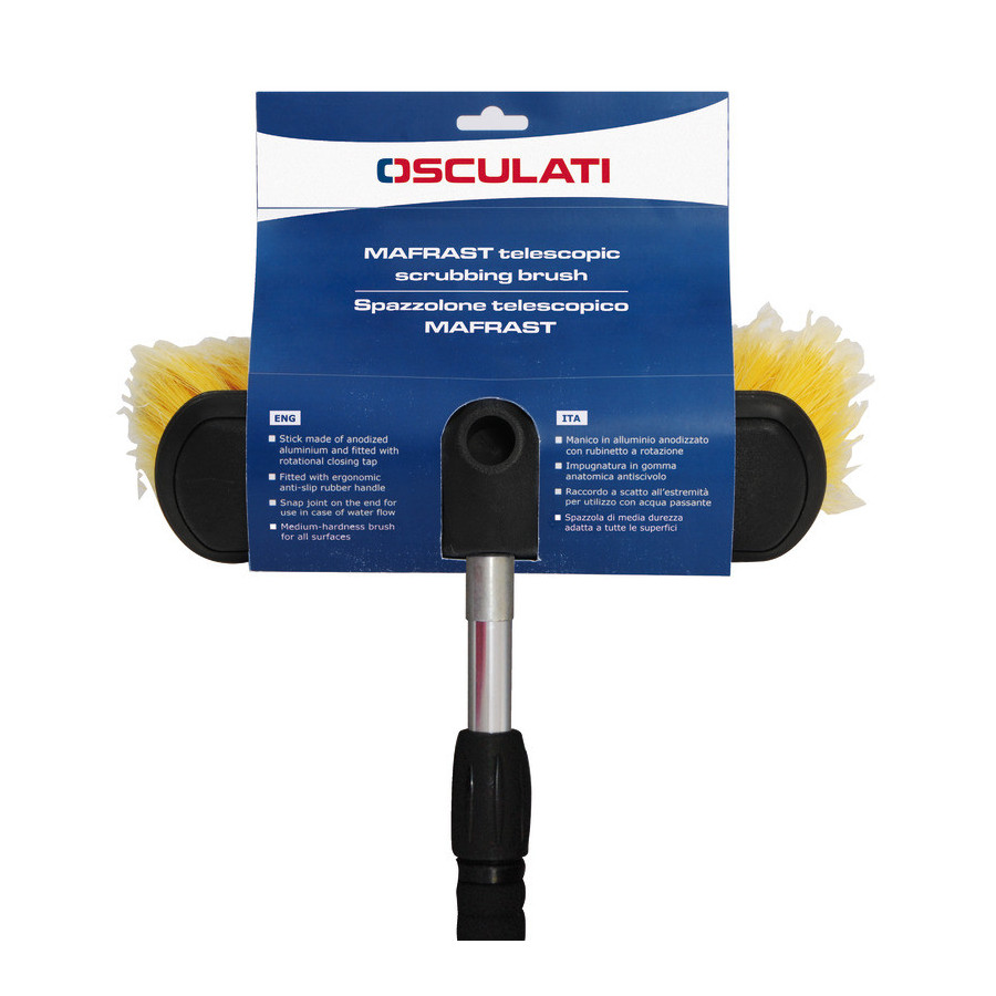 Balais-brosse télescopique MAFRAST en aluminium anodisé avec robinet de fermeture pivotant 