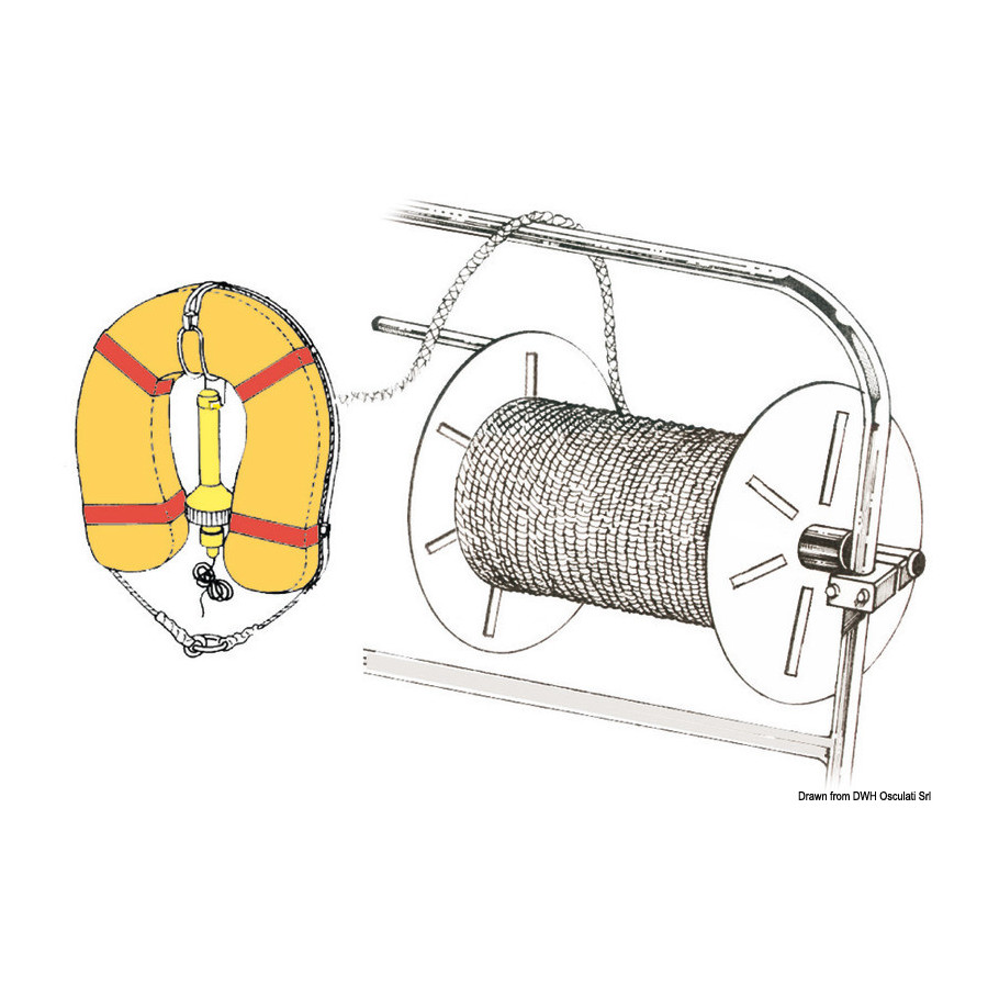 Enrouleur de cordages en inox poli 