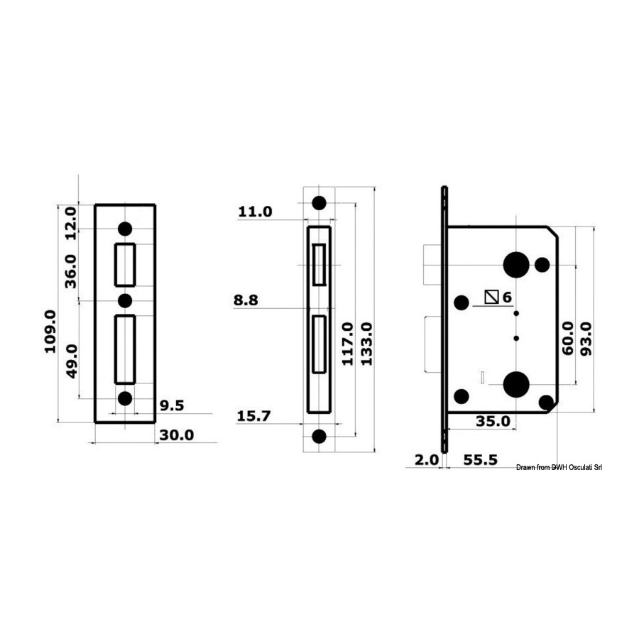 Avec serrure Yale externe, blocage de l'intérieur Variante ou Accessoires Réduit:droite ext. gauche int. *38.129.30*