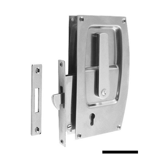 Serrure encastrée, porte coulissante 