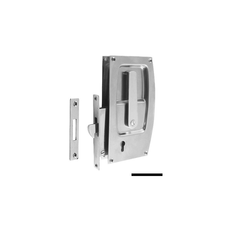 Serrure encastrée, porte coulissante 