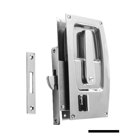 Serrure encastrée avec bloc pour portes coulissantes 