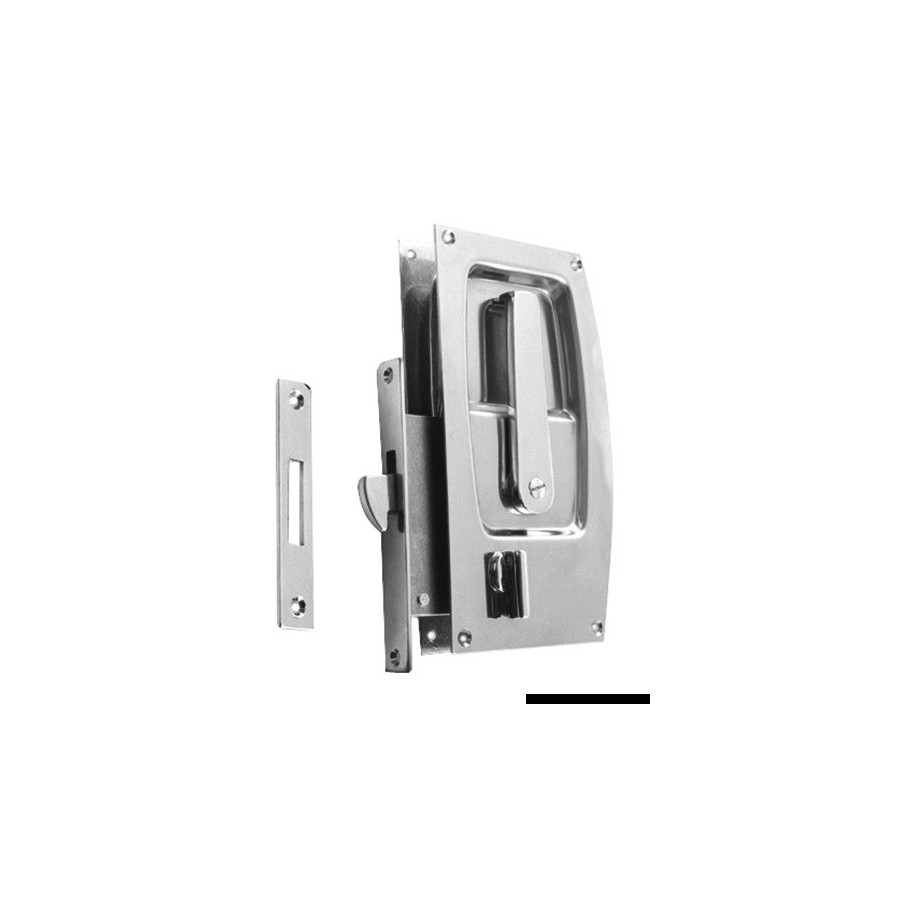 Serrure encastrée avec bloc pour portes coulissantes 