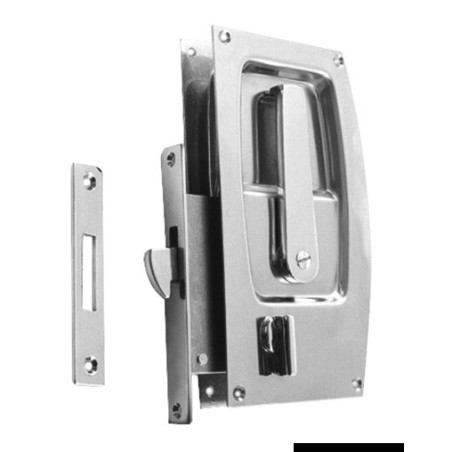Serrure encastrée avec bloc pour portes coulissantes