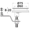 Lève-plancher/bloque-plancher Cam Latch 75 mm