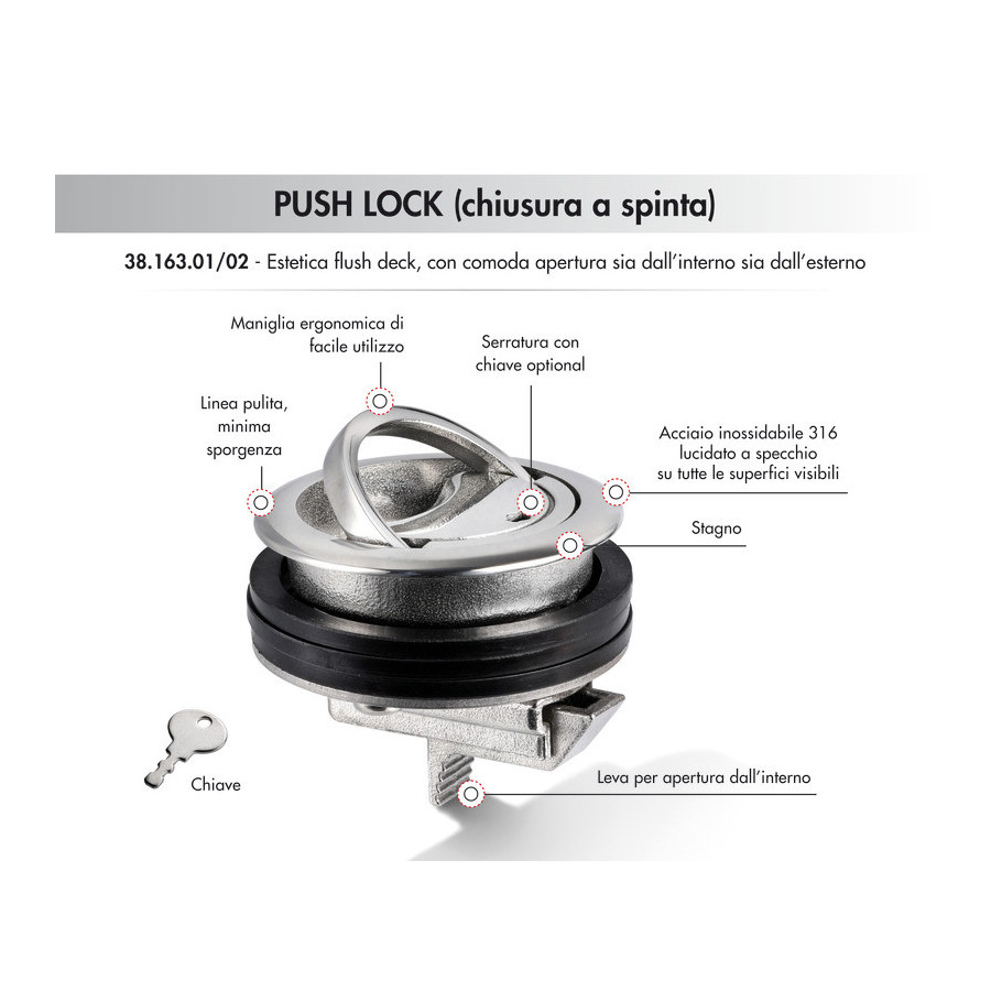 Lève-plancher Eclipse PUSH LOCK (serrure à poussoir) 
