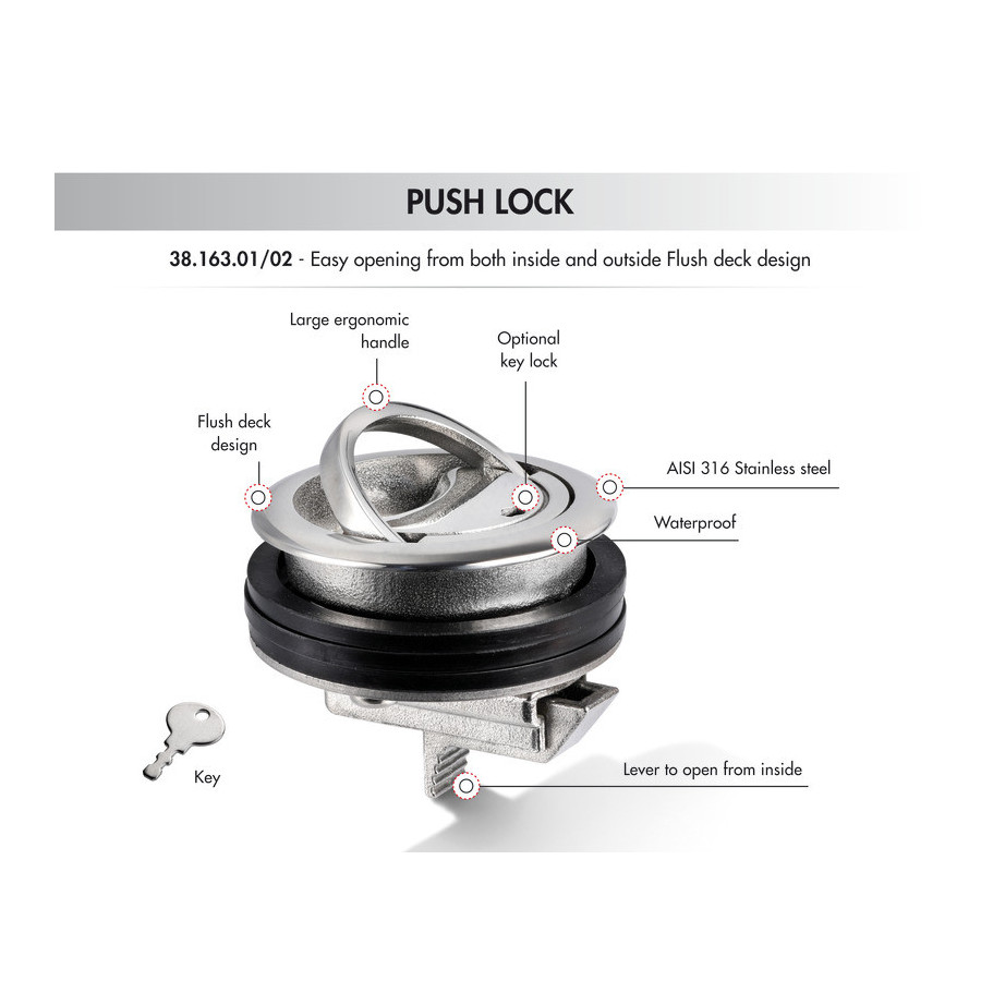 Lève-plancher Eclipse PUSH LOCK (serrure à poussoir) 