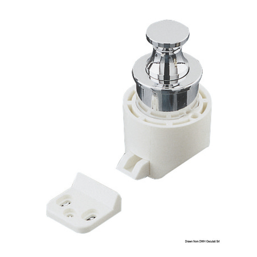 Déclics Push Knob pour portes et tiroirs "Sugatsune Pkl-08" Variante ou Accessoires Réduit:plastique blanc *38.185.01* Qté : 3