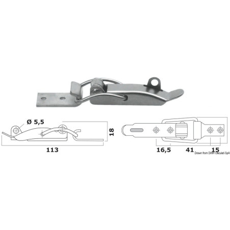 Fermeture à levier en inox avec cadenas