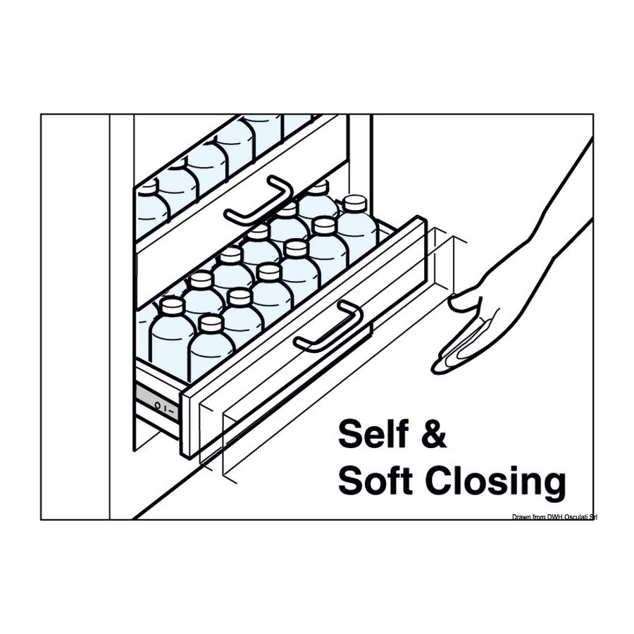 Guide rembourré Soft-close pour tiroirs SUGATSUNE 