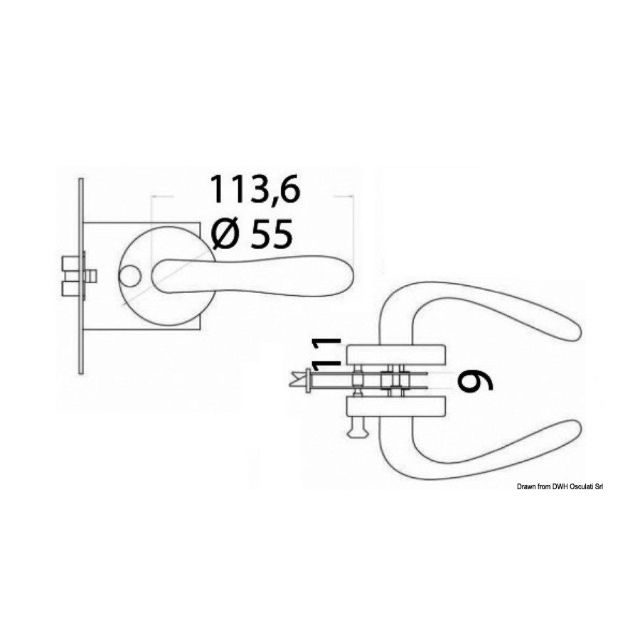 Serrure anti-vibration reversible (D-G) à encastrer 