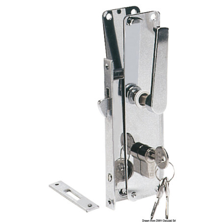 Serrure encastrée pour portes coulissantes, clé type Yale