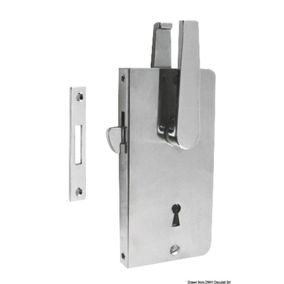 Serrure encastrée pour portes coulissantes, clé traditionnelle 