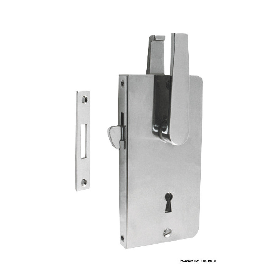 Serrure encastrée pour portes coulissantes, clé traditionnelle 