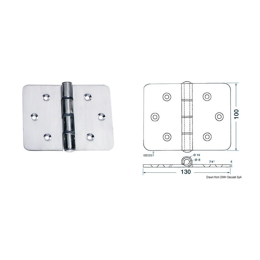 Charnières 4 mm Variante ou Accessoires Réduit:130x100 mm *38.440.13*