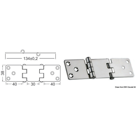 Charnières version porte-à-faux 2 mm 
