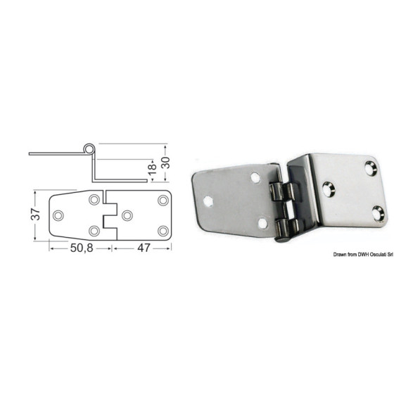 Charnières version porte-à-faux 2 mm 