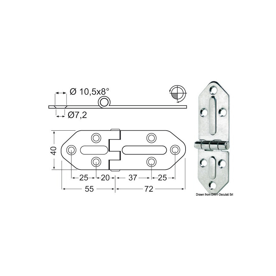 Charnières 2,5 mm 