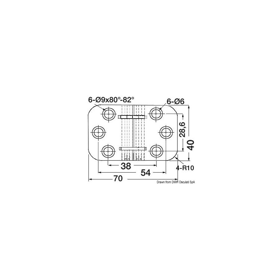 Charnières à retournement 2 mm Variante ou Accessoires Réduit:retournement 70x40 mm *38.460.78* Qté : 2