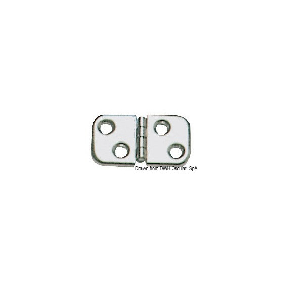 Charnières 1,2 mm Variante ou Accessoires Réduit:inox poli miror 60x32 mm *38.823.10* Qté : 4