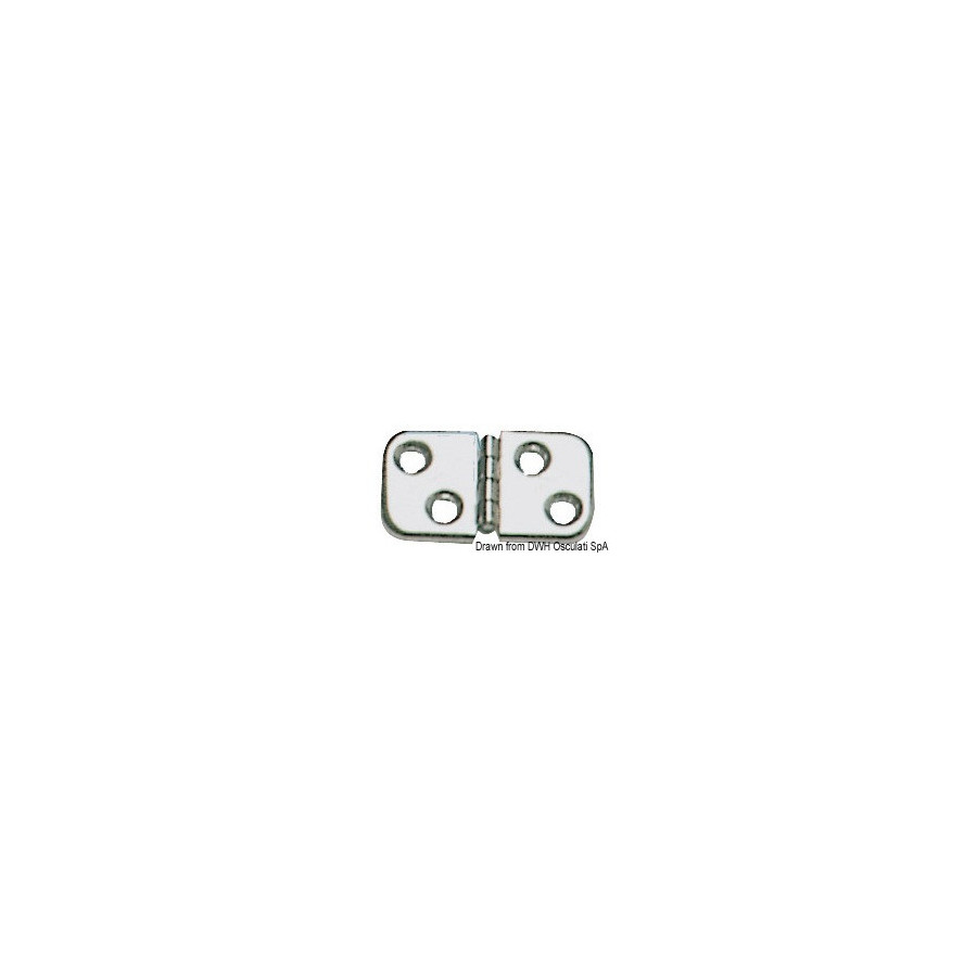 Charnières 1,2 mm Variante ou Accessoires Réduit:inox poli miror 60x32 mm *38.823.10* Qté : 4