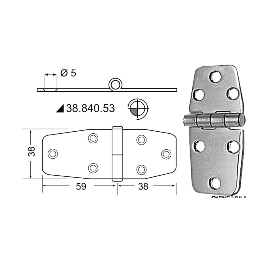 Charnières 2,5 mm 