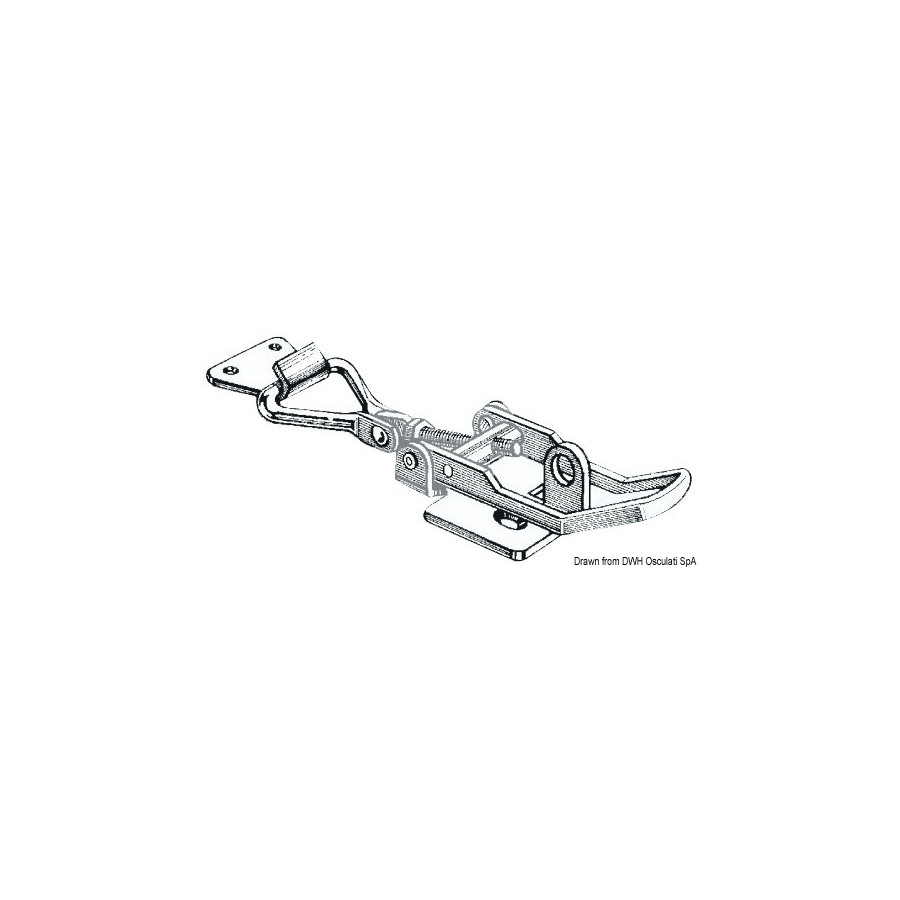 Fermeture à levier en inox réglable avec cadenas 