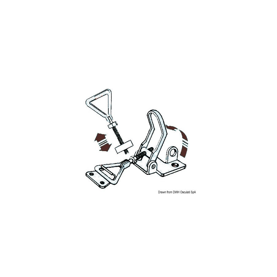 Fermeture à levier en inox réglable avec cadenas 